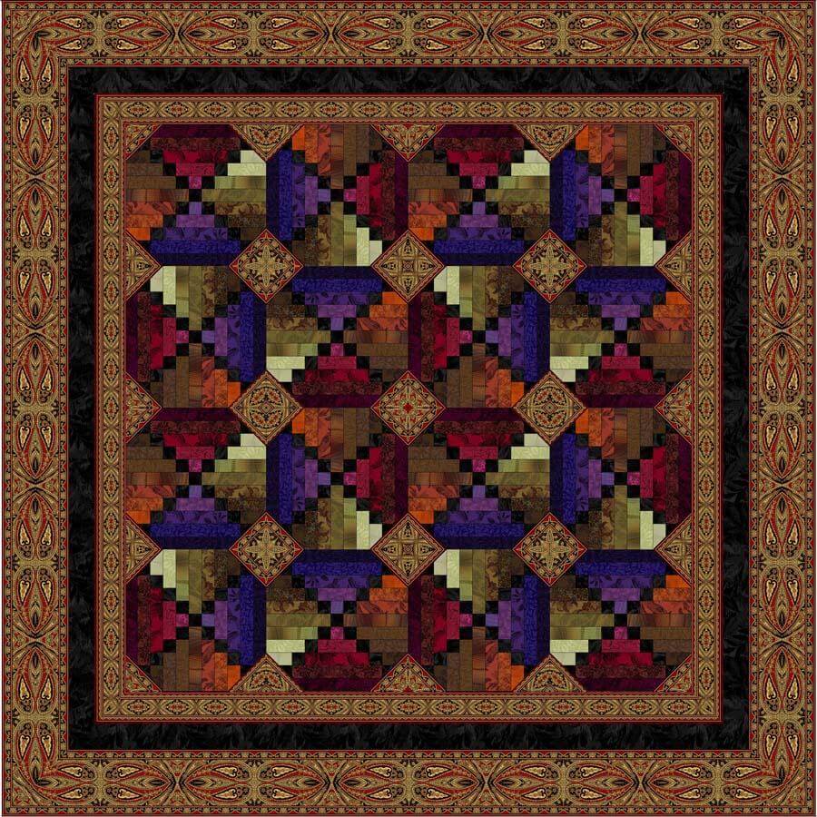 handcrafted mashroo single quilt with filler - madder red charm