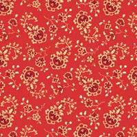 Small Floral on Red 25474RED