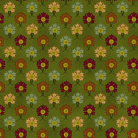 Multi Flower on Green 6432-66