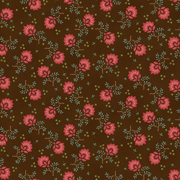 Pink Flower on Brown 6438-33