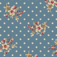 Rose on Blue with Dots 26258BLU