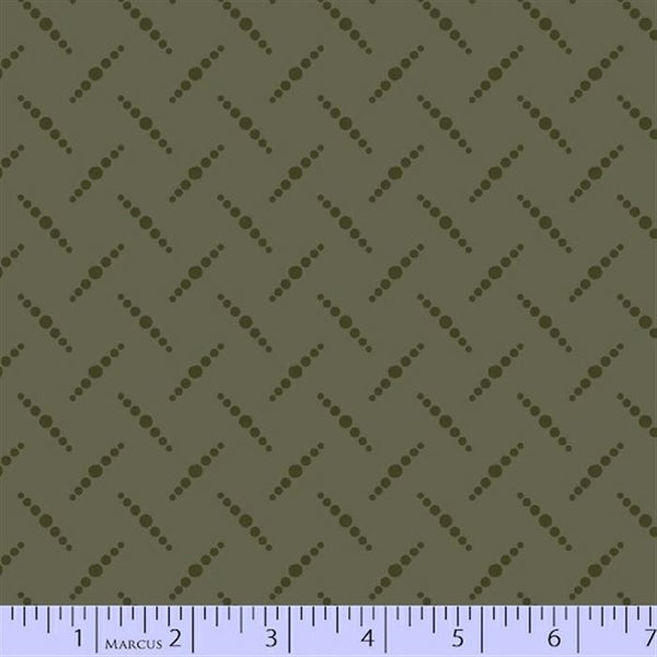 Herringbone Dots Olive Green 7521-0114