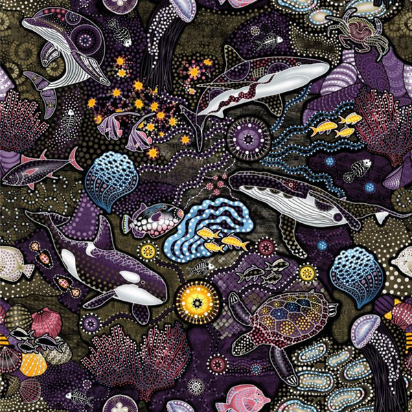 Sea Life Brown/Purple 22702